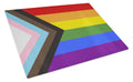 Gay Pride Progress Pride Cutting Board Tempered Glass Kitchen Cutting Surface, Heat Resistant Chopping, Non-Slip Feet, Food Prep & Serving