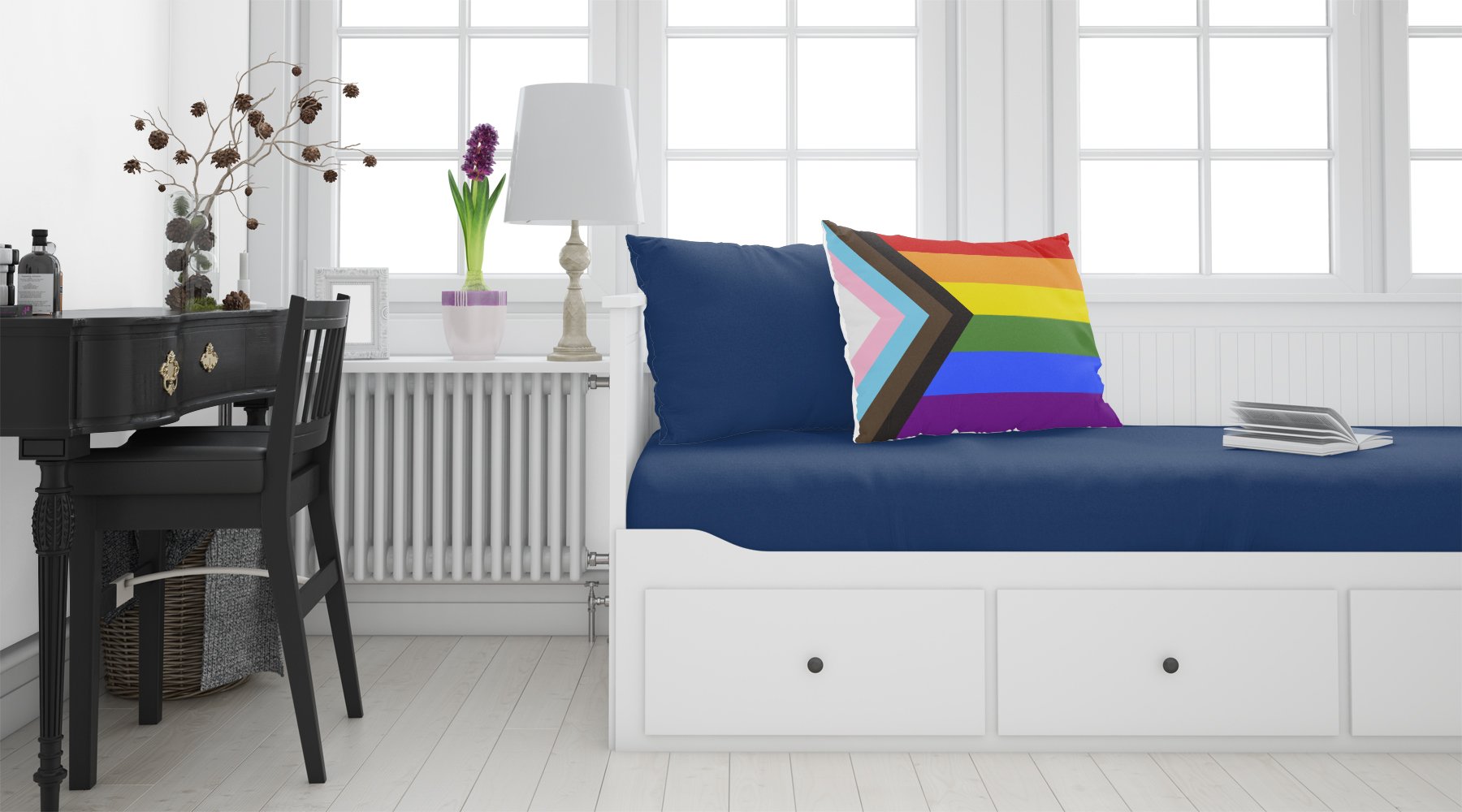 Gay Pride Progress Pride Standard Pillowcase Lightweight Super Soft Easy Care Decorative Artwork Pillowcase, Standard