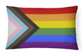 Gay Pride Progress Pride Decorative Throw Pillow 12x16 Indoor Outdoor Accent Cushion, Fabric Cover with Insert for Sofa, Bed, Porch & Living Room
