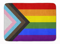 Gay Pride Progress Pride Memory Foam Kitchen Mat Machine Washable Anti-Fatigue Cushion Comfort Bath or Kitchen Rug