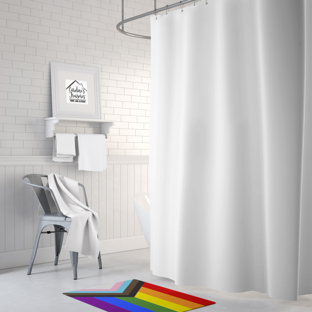 Gay Pride Progress Pride Memory Foam Kitchen Mat Machine Washable Anti-Fatigue Cushion Comfort Bath or Kitchen Rug
