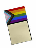 Gay Pride Progress Pride Watercolor Sticky Note Holder Refillable Dispenser Desk Accessory 3x3 Pad Gift