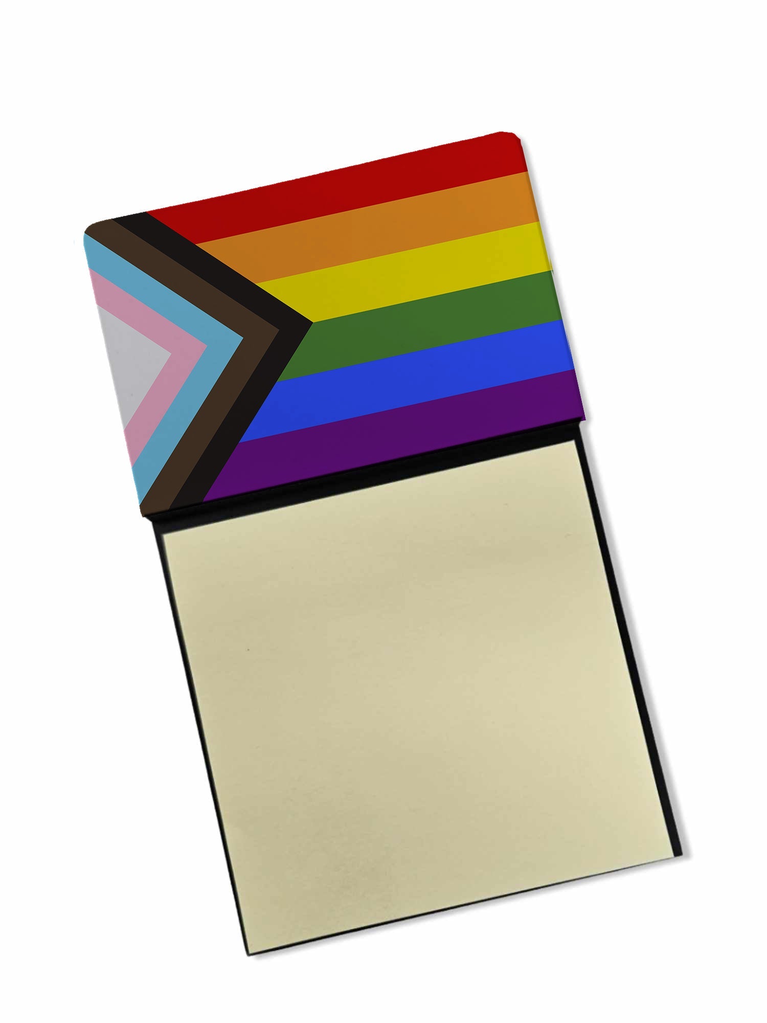 Gay Pride Progress Pride Watercolor Sticky Note Holder Refillable Dispenser Desk Accessory 3x3 Pad Gift