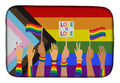 Gay Pride Parade Progress Pride Dish Drying Mat Absorbent Dish Drying Mat Pad for Kitchen Counter Dish Drainer Mat for Countertop, 14 x 21", Multicolor