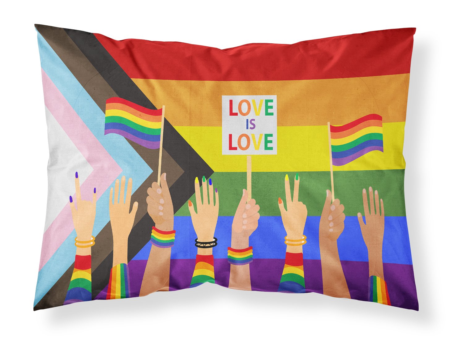 Gay Pride Parade Progress Pride Standard Pillowcase Lightweight Super Soft Easy Care Decorative Artwork Pillowcase, Standard