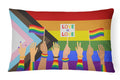 Gay Pride Parade Progress Pride Decorative Throw Pillow 12x16 Indoor Outdoor Accent Cushion, Fabric Cover with Insert for Sofa, Bed, Porch & Living Room