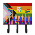 Gay Pride Parade Progress Pride Leash or Key Holder Wall Hooks, Coat Rack Wall Mount, for Hanging Keys, Towels, Aprons, Leashes