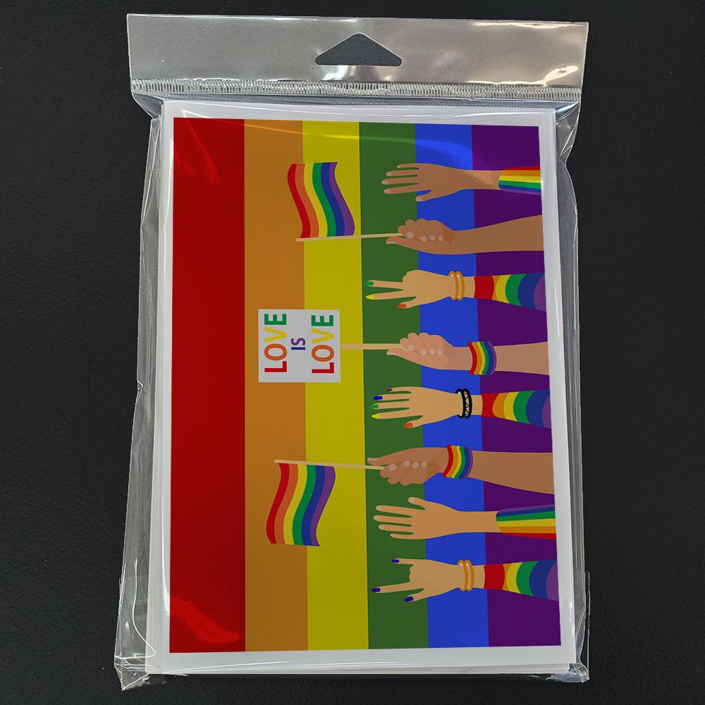 Gay Pride Parade Greeting Cards Pack of 8 Blank Cards with Envelopes Whimsical A7 Size 5x7