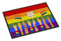 Gay Pride Parade Doormat Indoor Outdoor 24H X 36W Front Door Mat Rugs for Entryway, Non Slip Washable Low Pile,