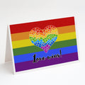 Gay Pride Love Wins Mosaic Heart Greeting Cards Pack of 8 Blank Cards with Envelopes Whimsical A7 Size 5x7