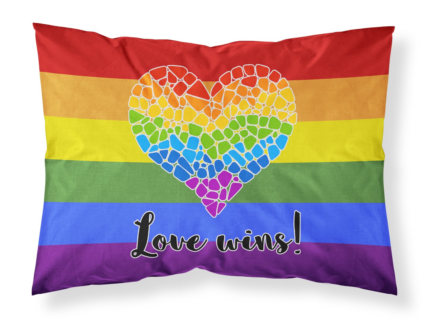 Gay Pride Love Wins Mosaic Heart Standard Pillowcase Lightweight Super Soft Easy Care Decorative Artwork Pillowcase, Standard