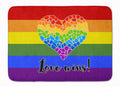 Gay Pride Love Wins Mosaic Heart Memory Foam Kitchen Mat Machine Washable Anti-Fatigue Cushion Comfort Bath or Kitchen Rug