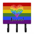 Gay Pride Love Wins Mosaic Heart Leash or Key Holder Wall Hooks, Coat Rack Wall Mount, for Hanging Keys, Towels, Aprons, Leashes