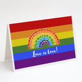 Gay Pride Love is Love Mosaic Rainbow Greeting Cards Pack of 8 Blank Cards with Envelopes Whimsical A7 Size 5x7