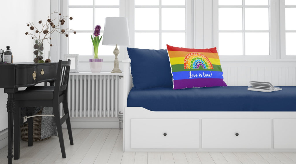 Gay Pride Love is Love Mosaic Rainbow Standard Pillowcase Lightweight Super Soft Easy Care Decorative Artwork Pillowcase, Standard