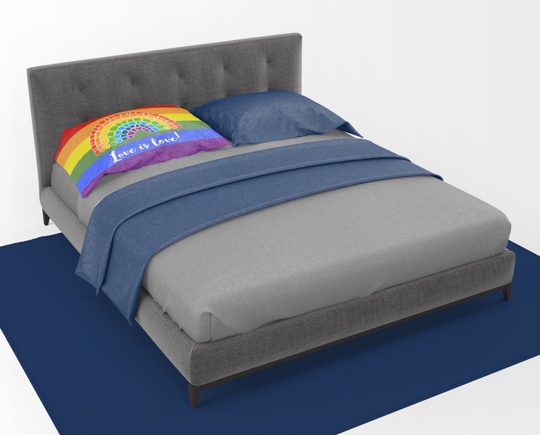 Gay Pride Love is Love Mosaic Rainbow Standard Pillowcase Lightweight Super Soft Easy Care Decorative Artwork Pillowcase, Standard