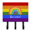 Gay Pride Love is Love Mosaic Rainbow Leash or Key Holder Wall Hooks, Coat Rack Wall Mount, for Hanging Keys, Towels, Aprons, Leashes