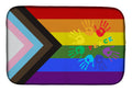 Gay Pride Peace Hands Progress Pride Dish Drying Mat Absorbent Dish Drying Mat Pad for Kitchen Counter Dish Drainer Mat for Countertop, 14 x 21", Multicolor