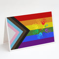 Gay Pride Peace Hands Progress Pride Greeting Cards Pack of 8 Blank Cards with Envelopes Whimsical A7 Size 5x7