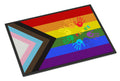 Gay Pride Peace Hands Progress Pride Doormat Indoor Outdoor 24H X 36W Front Door Mat Rugs for Entryway, Non Slip Washable Low Pile,