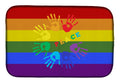 Gay Pride Peace Hands Dish Drying Mat Absorbent Dish Drying Mat Pad for Kitchen Counter Dish Drainer Mat for Countertop, 14 x 21", Multicolor