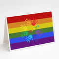 Gay Pride Peace Hands Greeting Cards Pack of 8 Blank Cards with Envelopes Whimsical A7 Size 5x7