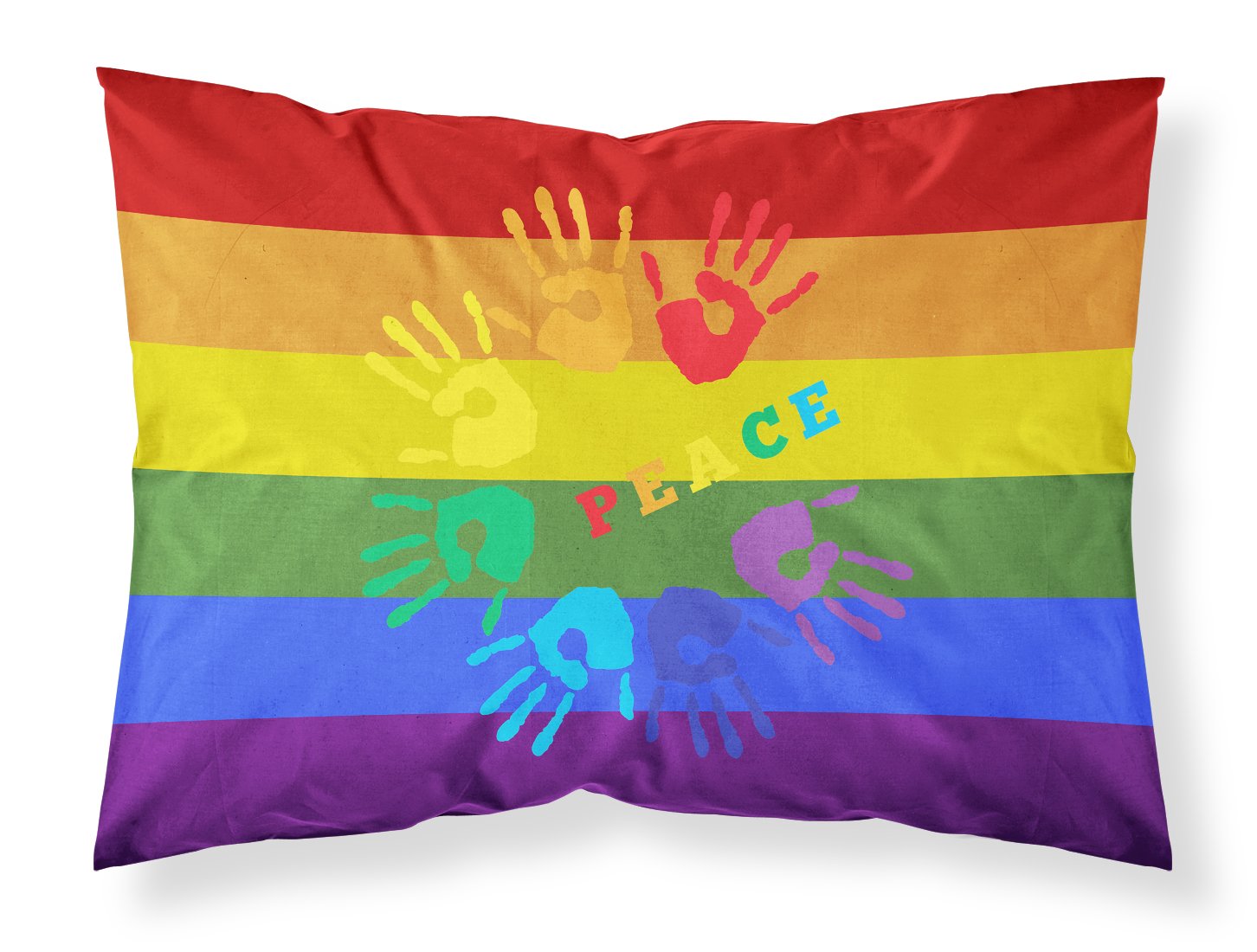 Gay Pride Peace Hands Standard Pillowcase Lightweight Super Soft Easy Care Decorative Artwork Pillowcase, Standard