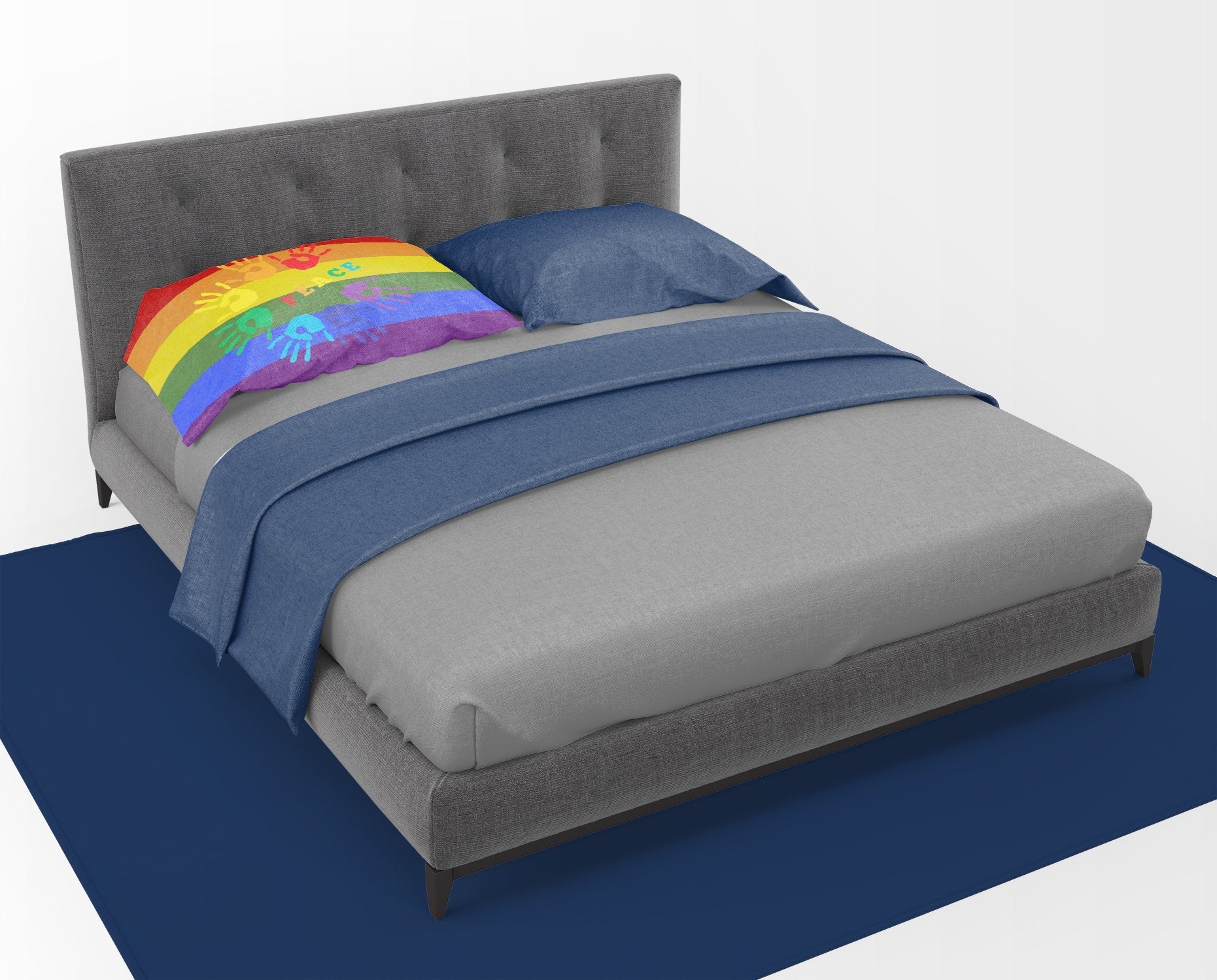 Gay Pride Peace Hands Standard Pillowcase Lightweight Super Soft Easy Care Decorative Artwork Pillowcase, Standard