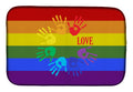 Gay Pride Love Hands Dish Drying Mat Absorbent Dish Drying Mat Pad for Kitchen Counter Dish Drainer Mat for Countertop, 14 x 21", Multicolor
