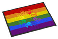 Gay Pride Love Hands Doormat Indoor Outdoor 18H X 27W Front Door Mat Rugs for Entryway, Non Slip Washable