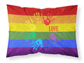 Gay Pride Love Hands Standard Pillowcase Lightweight Super Soft Easy Care Decorative Artwork Pillowcase, Standard