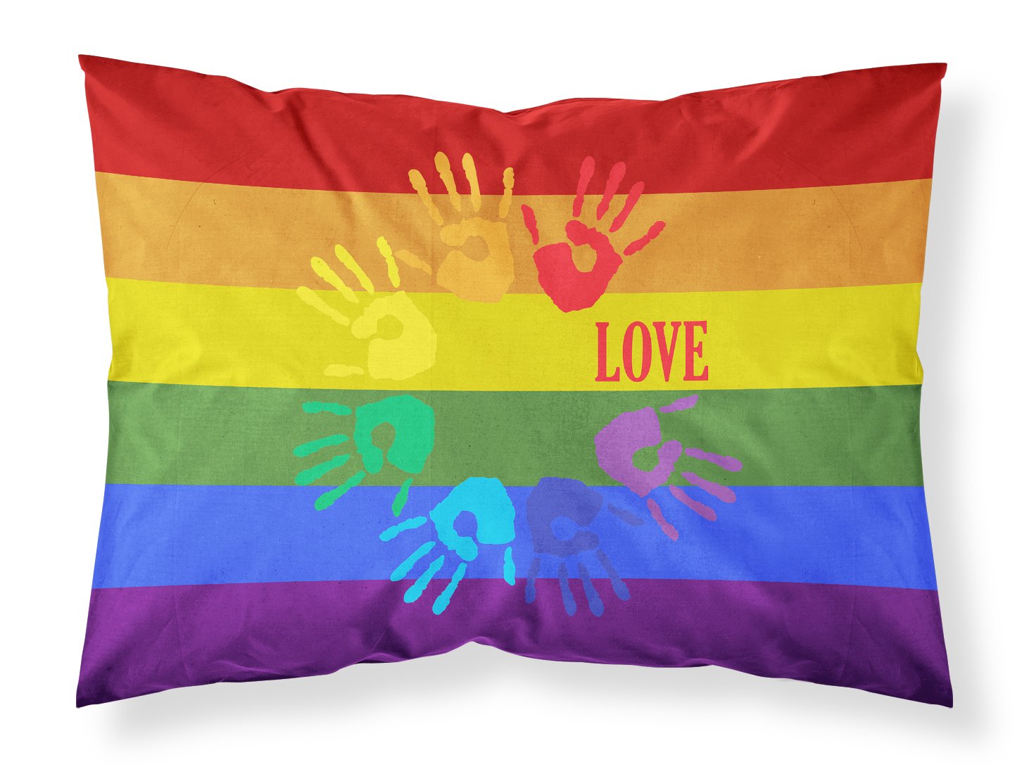 Gay Pride Love Hands Standard Pillowcase Lightweight Super Soft Easy Care Decorative Artwork Pillowcase, Standard
