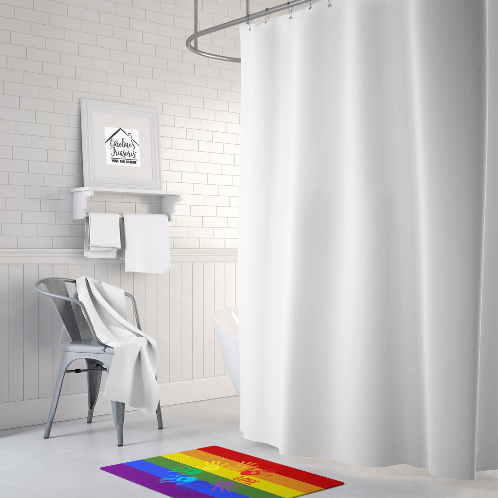 Gay Pride Love Hands Memory Foam Kitchen Mat Machine Washable Anti-Fatigue Cushion Comfort Bath or Kitchen Rug