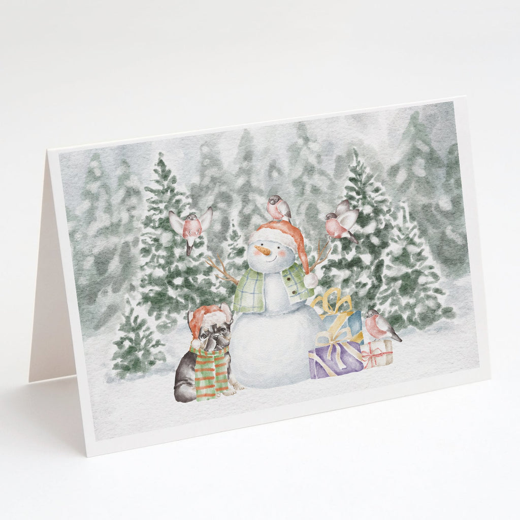 French Bulldog Brindle Christmas Greeting Cards Pack of 8 Blank Cards with Envelopes Whimsical A7 Size 5x7