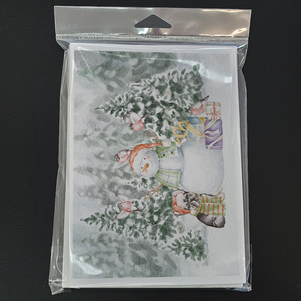 French Bulldog Brindle Christmas Greeting Cards Pack of 8 Blank Cards with Envelopes Whimsical A7 Size 5x7