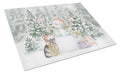 French Bulldog Brindle Christmas Cutting Board Tempered Glass Kitchen Cutting Surface, Heat Resistant Chopping, Non-Slip Feet, Food Prep & Serving