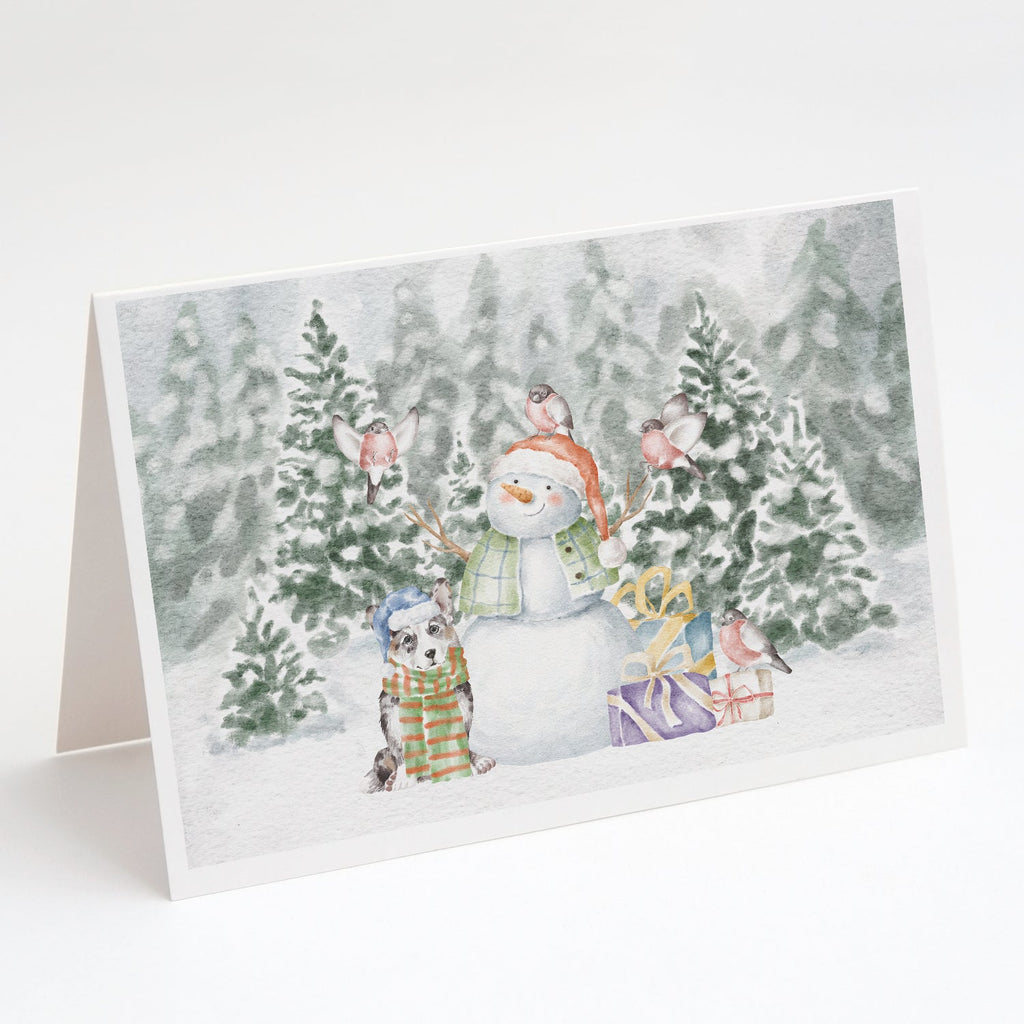 Corgi Blue Merle Christmas Greeting Cards Pack of 8 Blank Cards with Envelopes Whimsical A7 Size 5x7