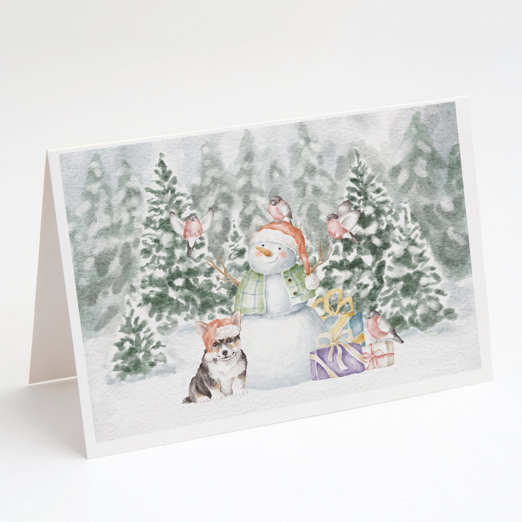 Corgi Puppy Black and Tan Points Christmas Greeting Cards Pack of 8 Blank Cards with Envelopes Whimsical A7 Size 5x7