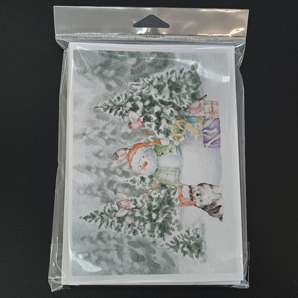 Corgi Puppy Black and Tan Points Christmas Greeting Cards Pack of 8 Blank Cards with Envelopes Whimsical A7 Size 5x7