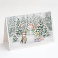 Bull Terrier Black and White Christmas Greeting Cards Pack of 8 Blank Cards with Envelopes Whimsical A7 Size 5x7