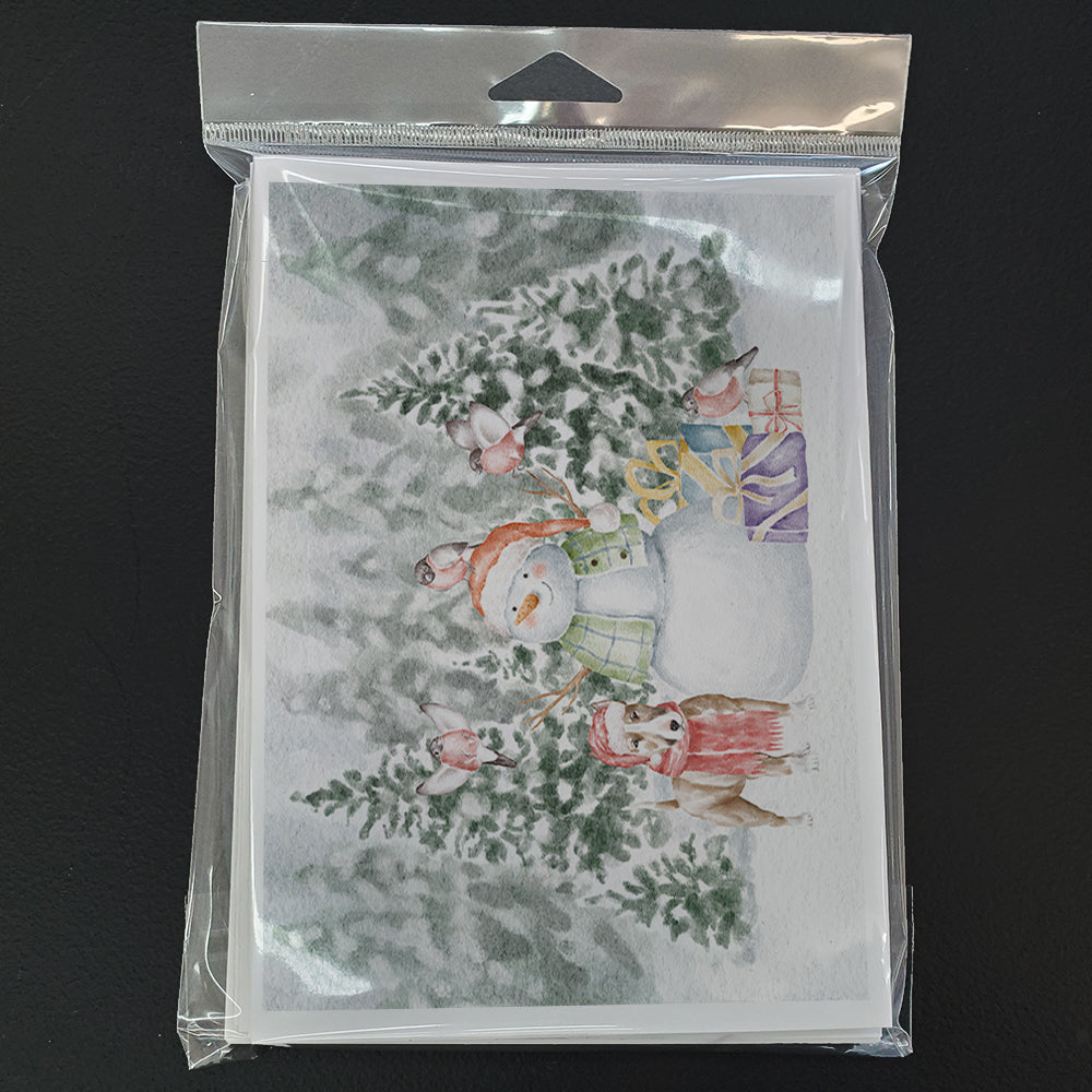 Bull Terrier Tan and White Christmas Greeting Cards Pack of 8 Blank Cards with Envelopes Whimsical A7 Size 5x7