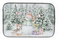 Bull Terrier Brindle and White Christmas Dish Drying Mat Absorbent Dish Drying Mat Pad for Kitchen Counter Dish Drainer Mat for Countertop, 14 x 21", Multicolor