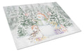Bull Terrier Brindle and White Christmas Cutting Board Tempered Glass Kitchen Cutting Surface, Heat Resistant Chopping, Non-Slip Feet, Food Prep & Serving