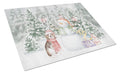 Beagle Tricolor Christmas Cutting Board Tempered Glass Kitchen Cutting Surface, Heat Resistant Chopping, Non-Slip Feet, Food Prep & Serving