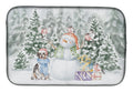 Australian Shepherd Blue Merle Christmas Dish Drying Mat Absorbent Dish Drying Mat Pad for Kitchen Counter Dish Drainer Mat for Countertop, 14 x 21", Multicolor