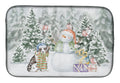 Australian Shepherd Puppy Blue Merle Christmas Dish Drying Mat Absorbent Dish Drying Mat Pad for Kitchen Counter Dish Drainer Mat for Countertop, 14 x 21", Multicolor