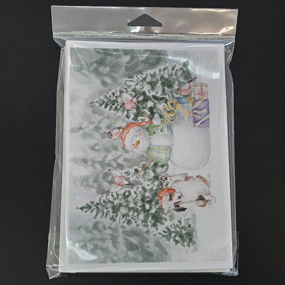 Australian Shepherd Puppy Black White Christmas Greeting Cards Pack of 8 Blank Cards with Envelopes Whimsical A7 Size 5x7