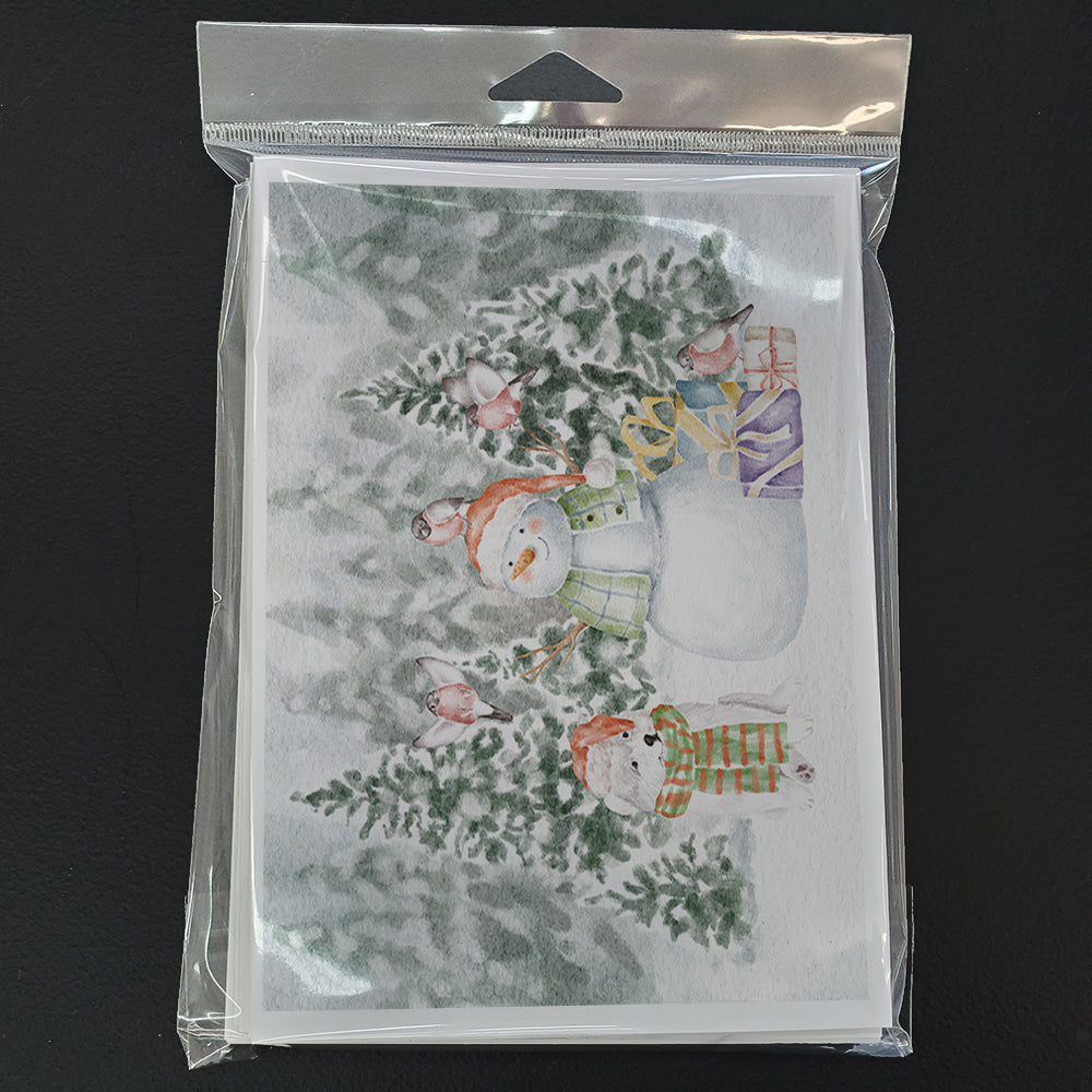 Samoyed Puppy Christmas Greeting Cards Pack of 8 Blank Cards with Envelopes Whimsical A7 Size 5x7
