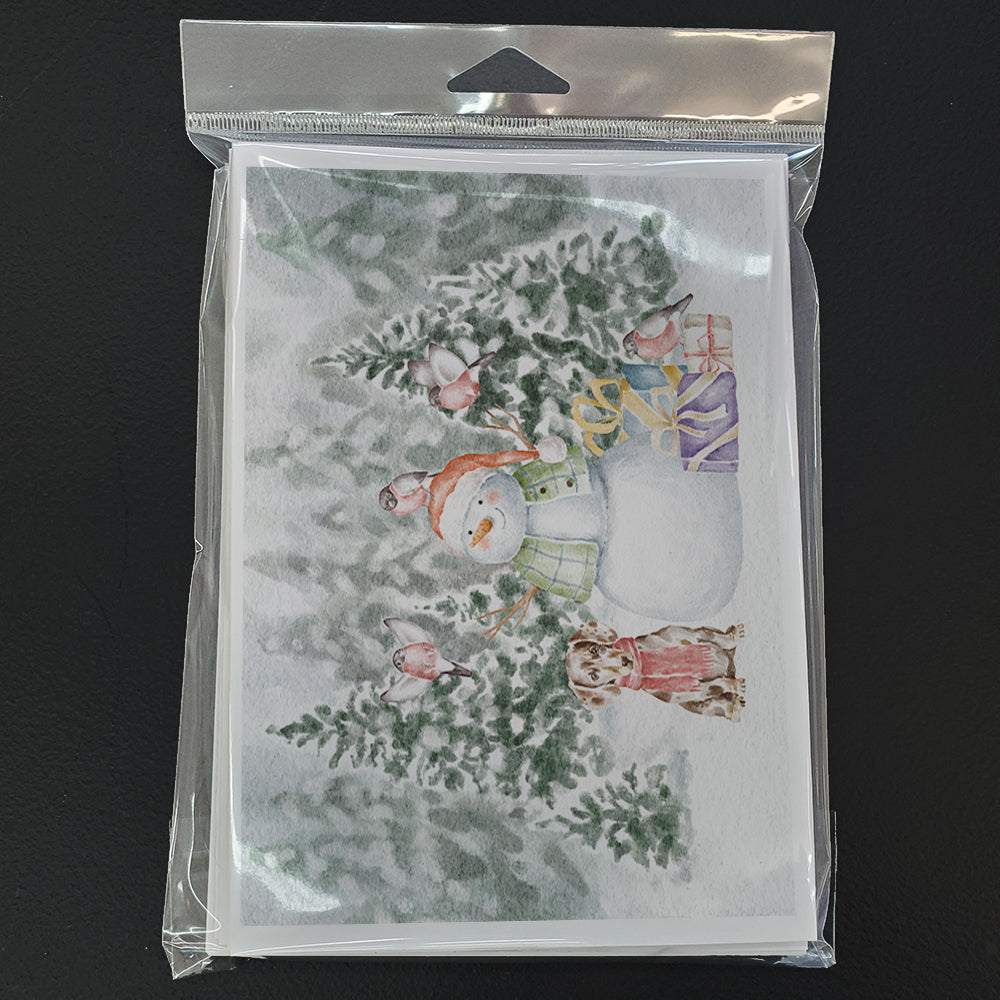 Dachshund Dappled Christmas Greeting Cards Pack of 8 Blank Cards with Envelopes Whimsical A7 Size 5x7