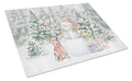 Dachshund Dappled Christmas Cutting Board Tempered Glass Kitchen Cutting Surface, Heat Resistant Chopping, Non-Slip Feet, Food Prep & Serving
